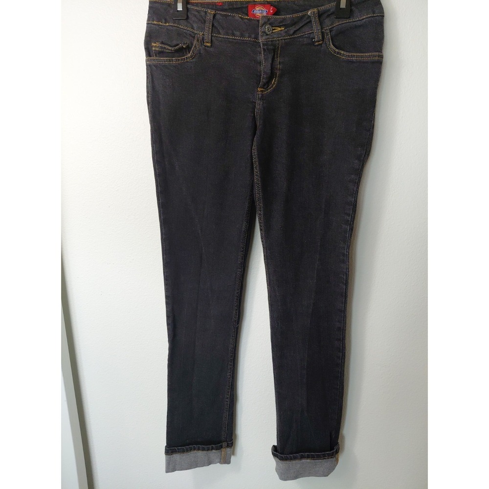 Dickies Junior's/Women's Dark Wash Blue‎ Jeans, Low Rise Cuffed, Y2K Sz 9